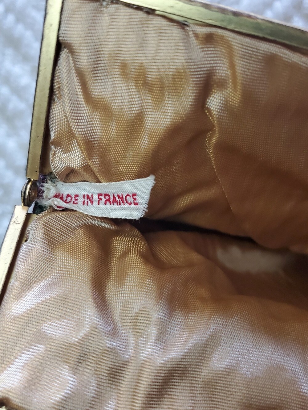 Vintage French Floral Tapestry Kiss Lock Chain Evening Bag Purse - Picture 7 of 14